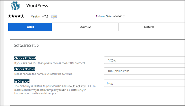 Choose Domain and Directory