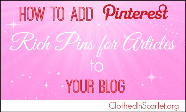 How to Add Pinterest Rich Pins for Articles to Your Blog