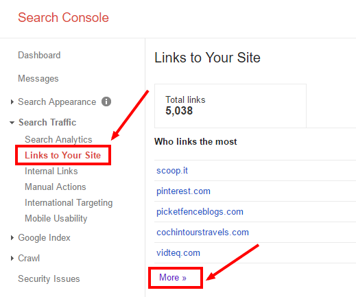 Google Webmasters - Links to Your Site