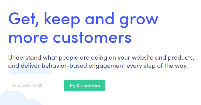 Kissmetrics' Customer Focused Website